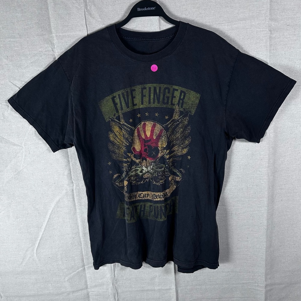 Five Finger Death Punch Sin City Nevada Skull Graphic T-Shirt Mens Black L